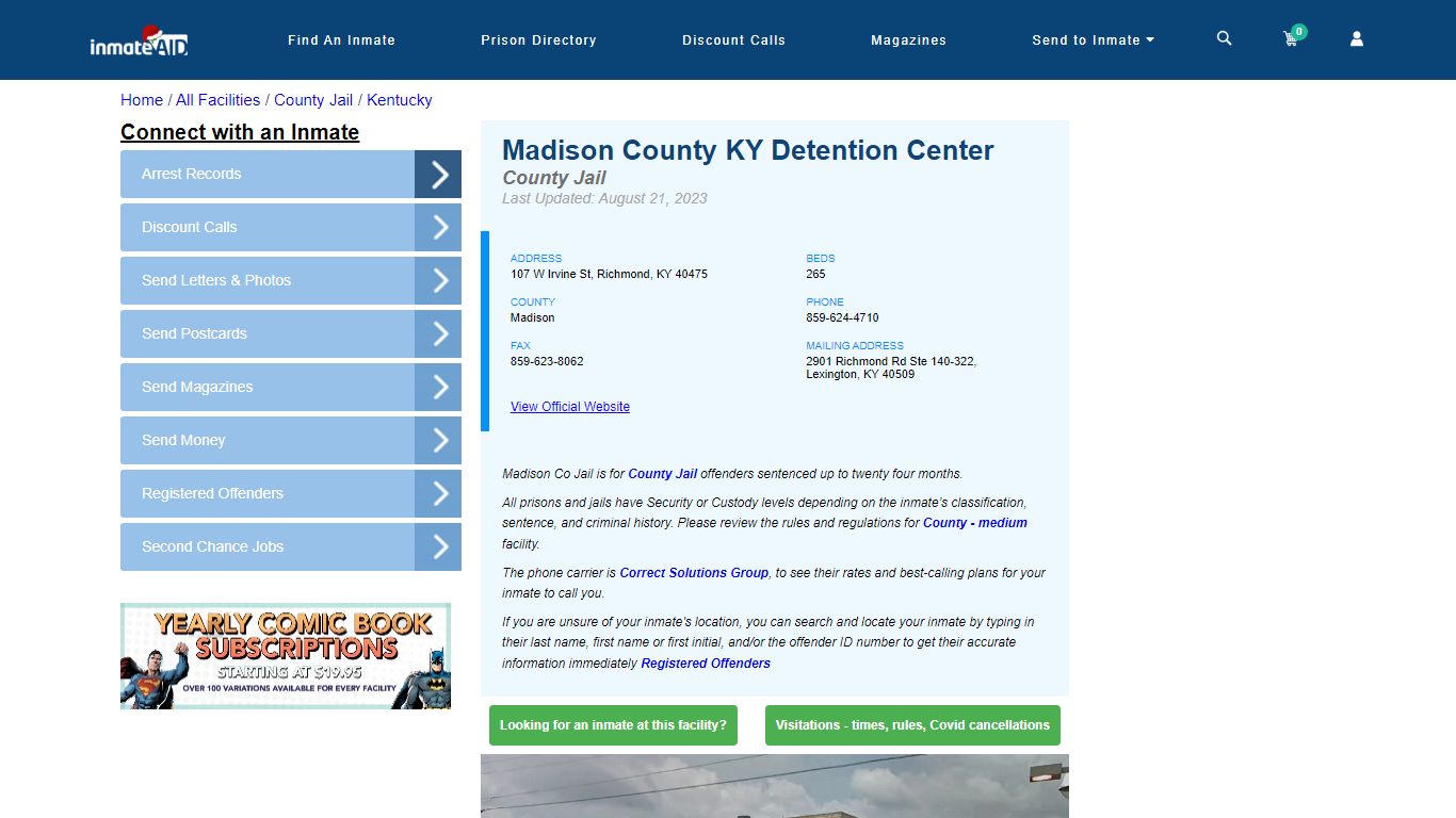 Madison County KY Detention Center - Inmate Locator - Richmond, KY